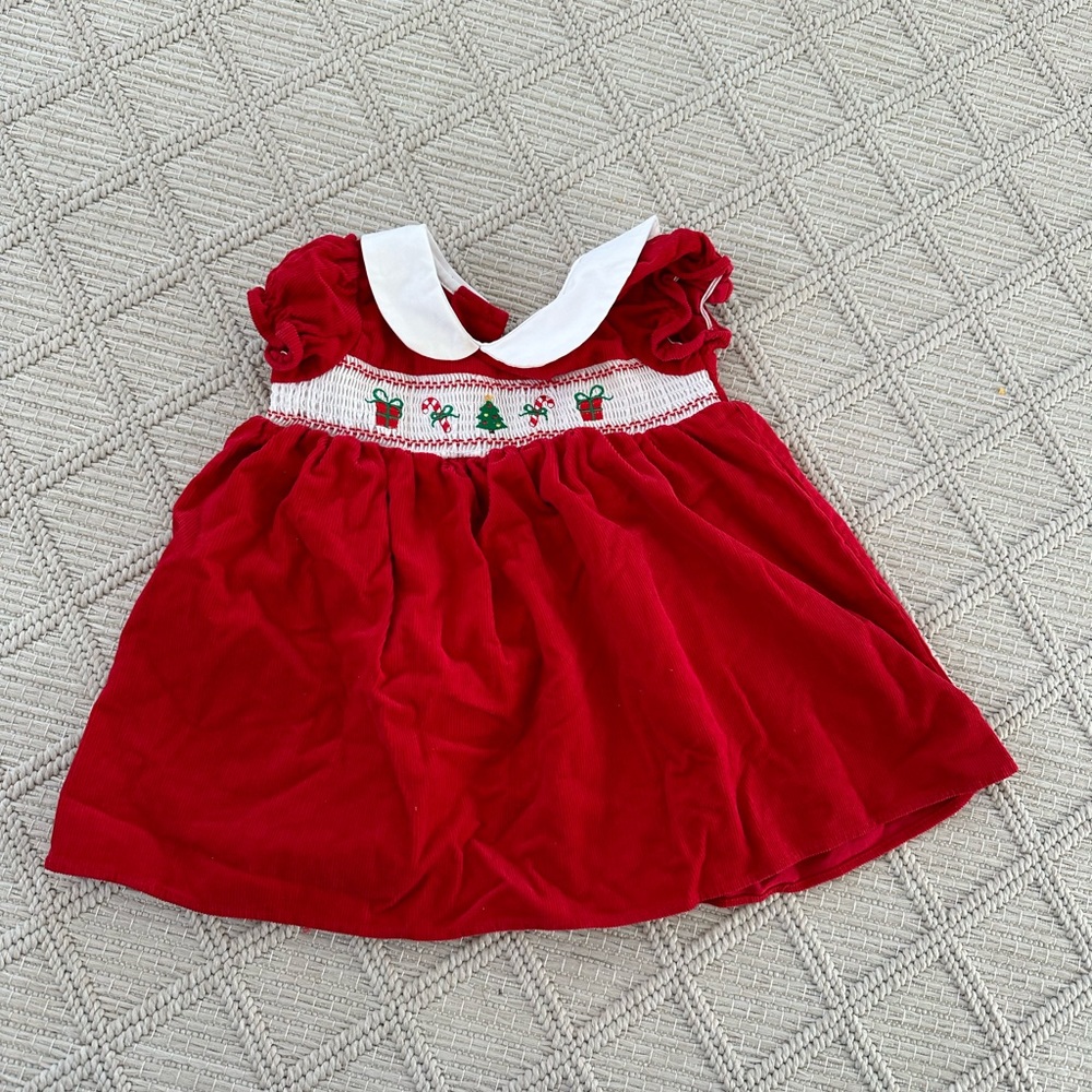 corderoy smoked Christmas dress 18 months